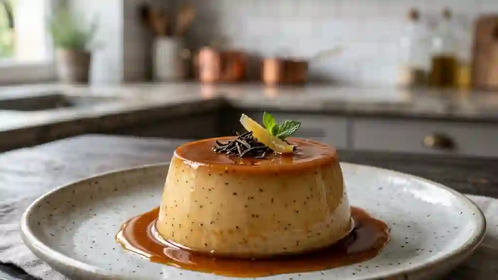 Flan onctueux infusé au thé Earl Grey - Photo de présentation