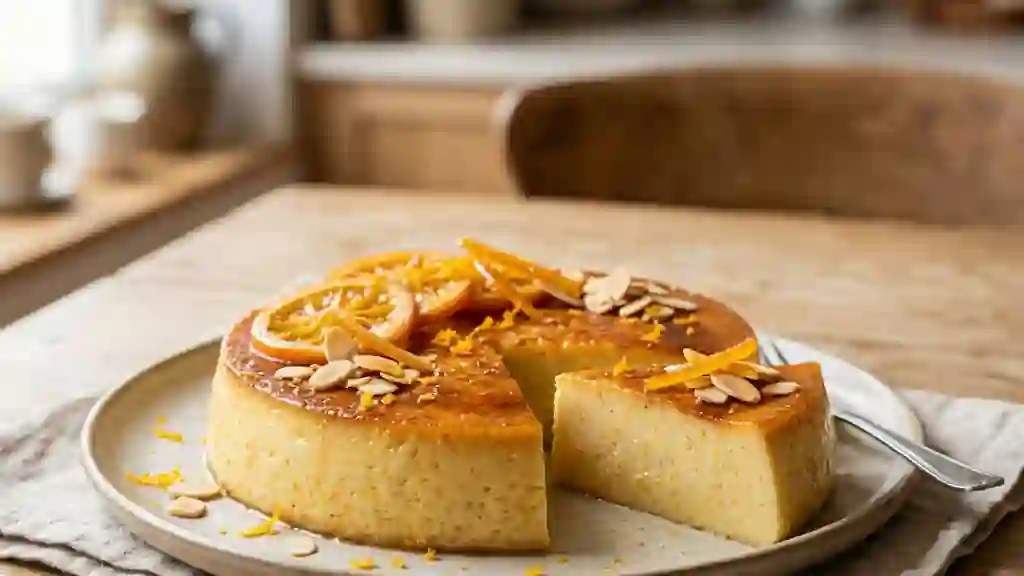 Flan Fondant Amande et Orange - Photo de présentation