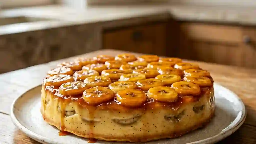 Flan fondant aux bananes caramélisées - Photo de présentation