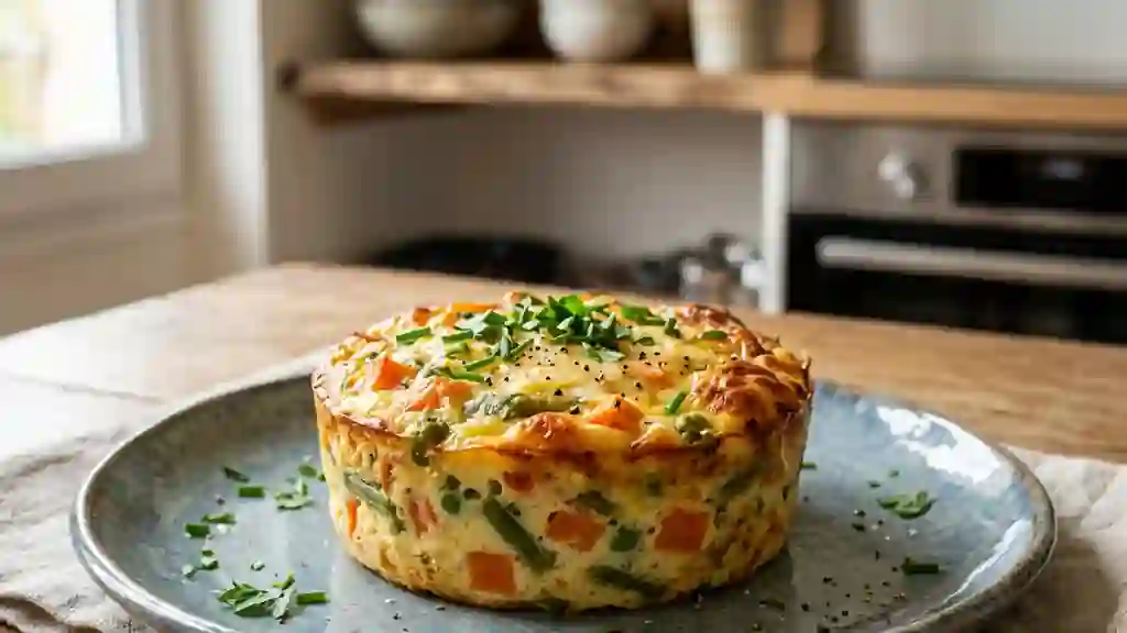 Flan fondant à la macédoine et fromage - Photo de présentation