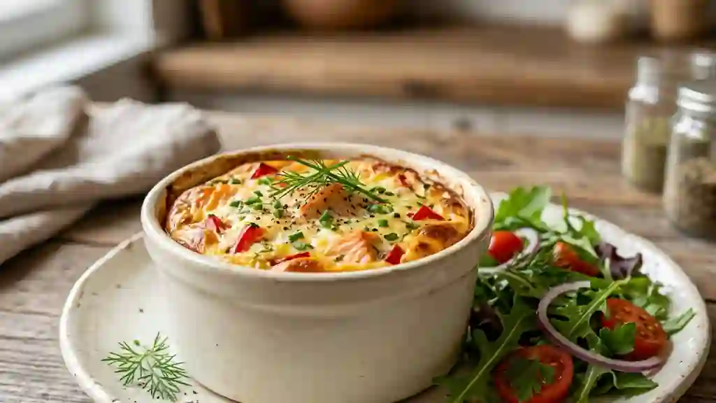 Flan fondant saumon et poivrons - Photo de présentation