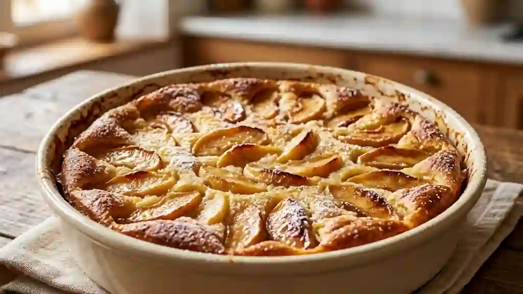 Flaugnarde aux pommes fondante et beurrée - Photo de présentation