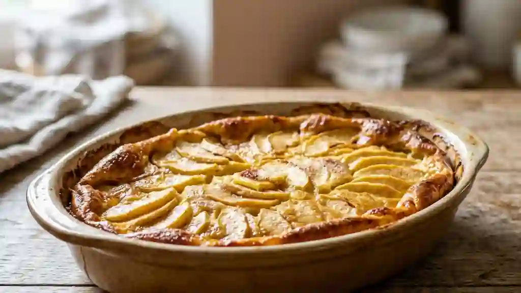 Flaugnarde fondante aux pommes vanillées - Photo de présentation