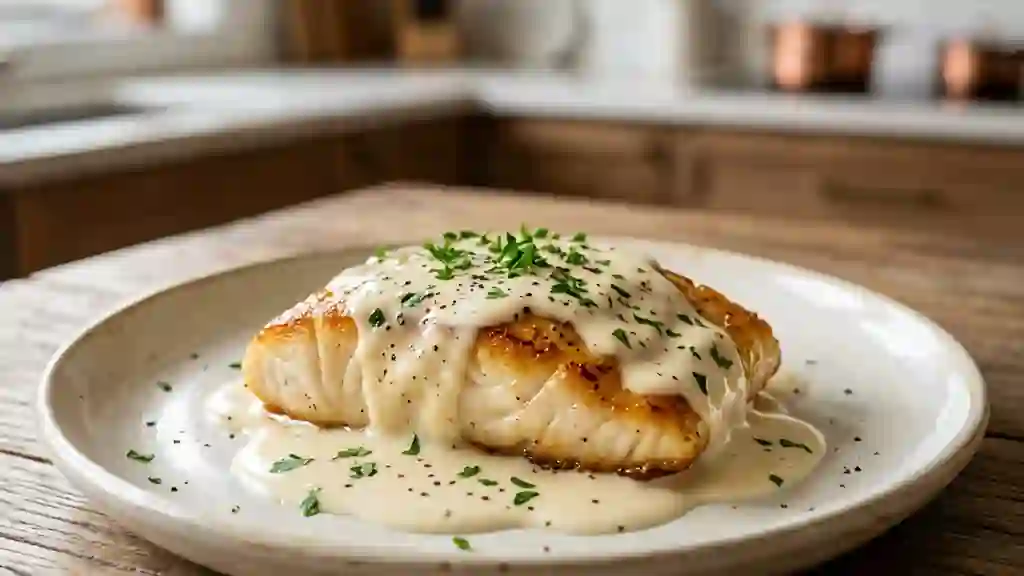 Filet de flétan fondant, crème au Muscadet - Photo de présentation