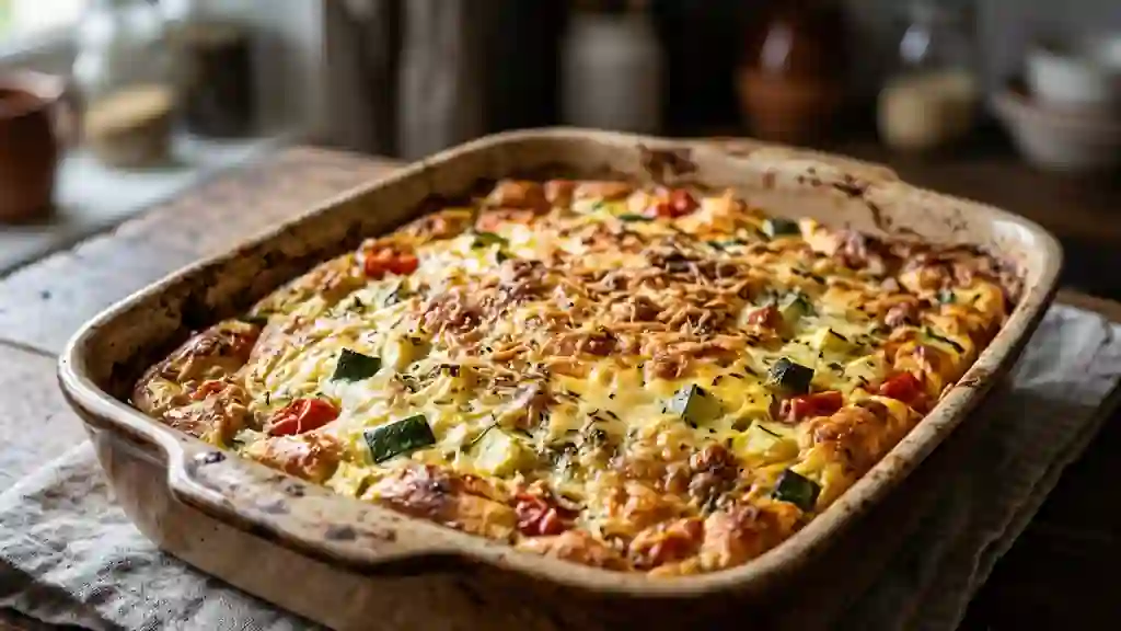 Flognarde fondante courgettes et fromage doré - Photo de présentation