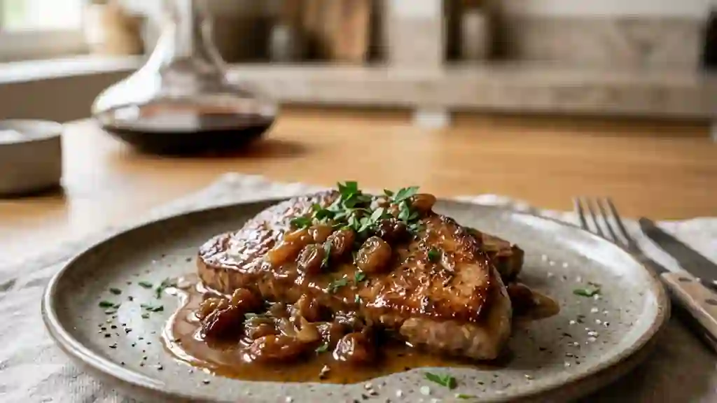Foie de veau déglacé au Porto et raisins - Photo de présentation