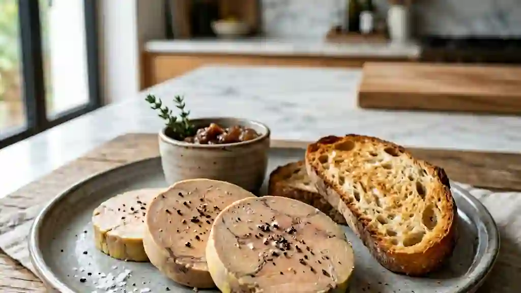 Foie gras au torchon fondant et corsé - Photo de présentation
