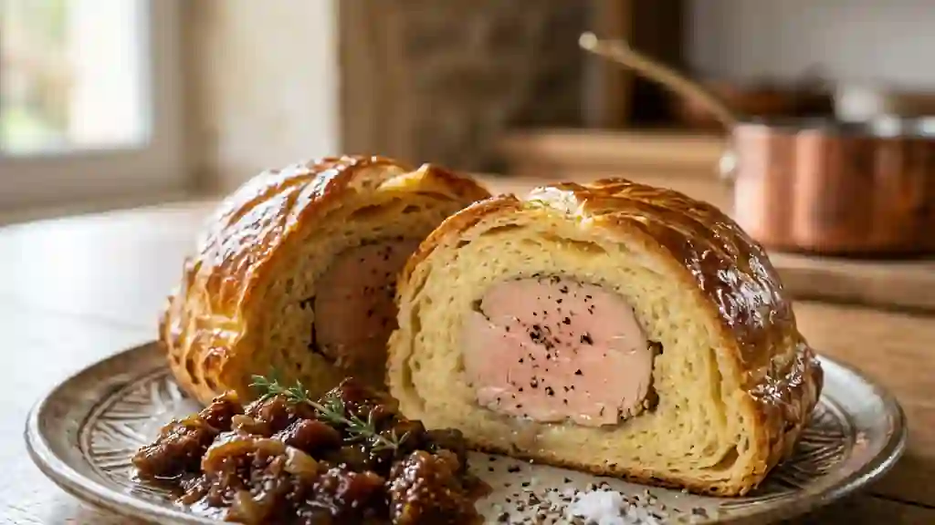 Foie Gras en Croûte de Brioche Dorée - Photo de présentation