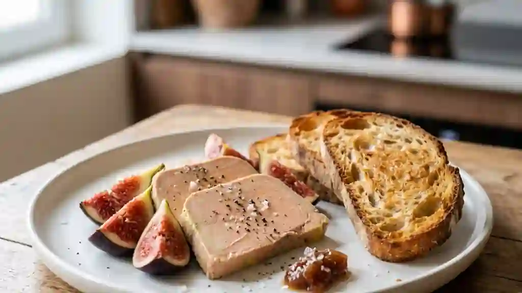 Foie gras fondant et figues fraîches - Photo de présentation