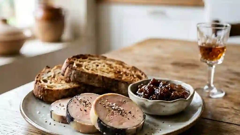 Foie gras au torchon fondant et Armagnac - Photo de présentation