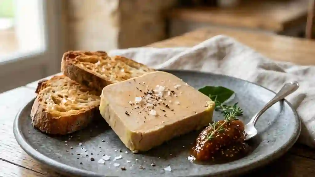 Foie gras mi-cuit fondant au Cognac - Photo de présentation