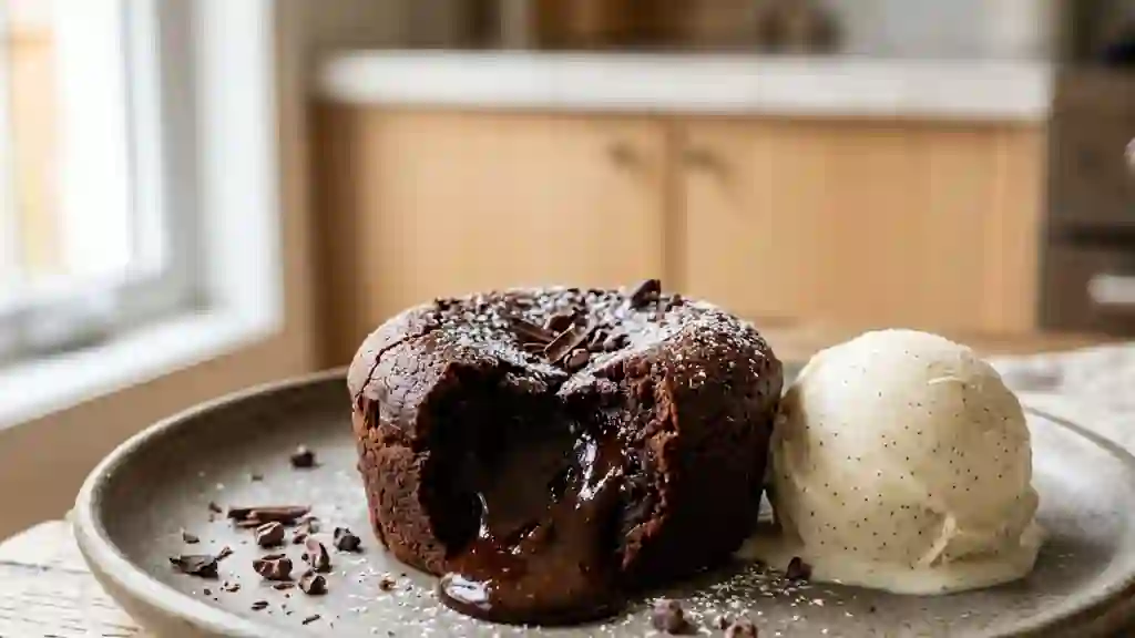 Fondant intense au chocolat noir - Photo de présentation
