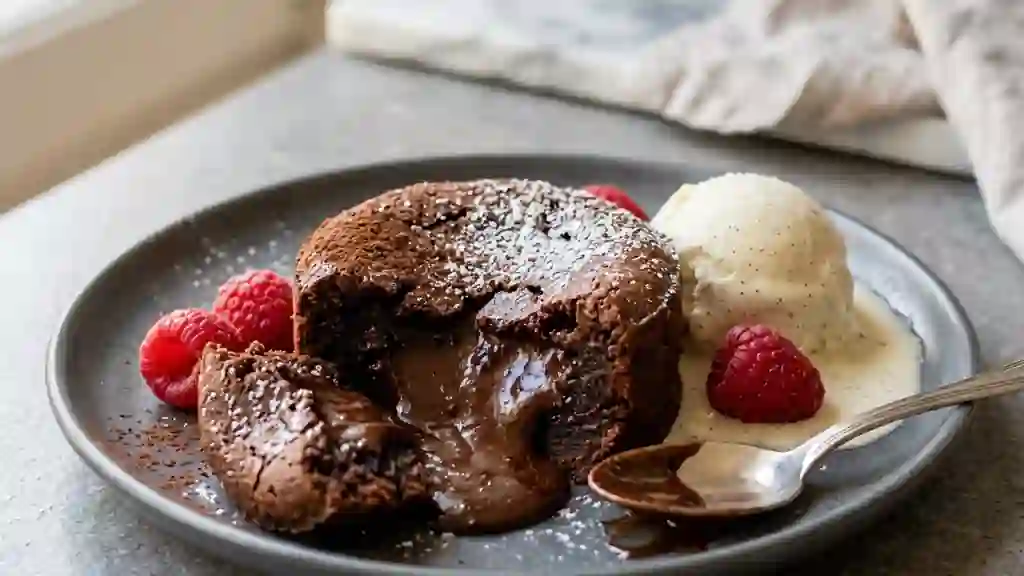 Fondant intense au chocolat noir - Photo de présentation