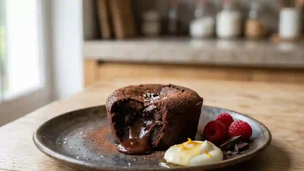Fondant intense au chocolat noir et miel - Photo de présentation