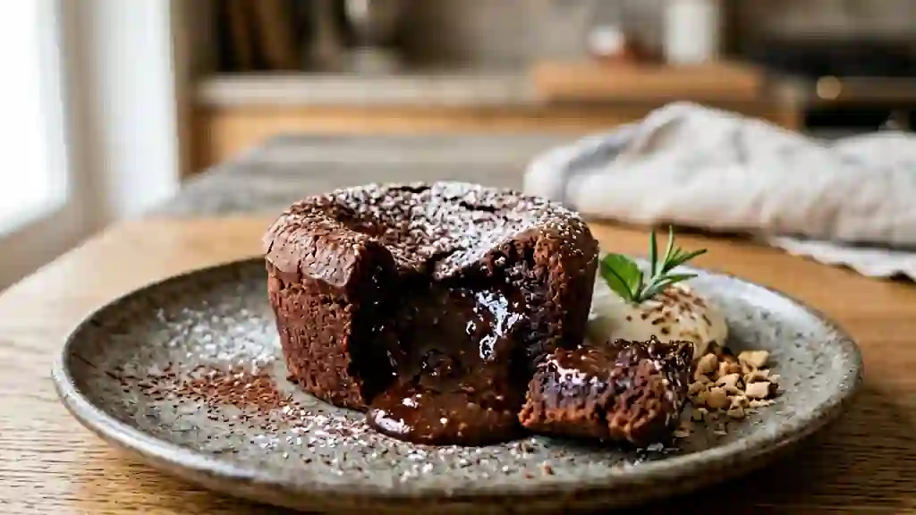 Fondant chocolat-marron au cœur tremblotant - Photo de présentation
