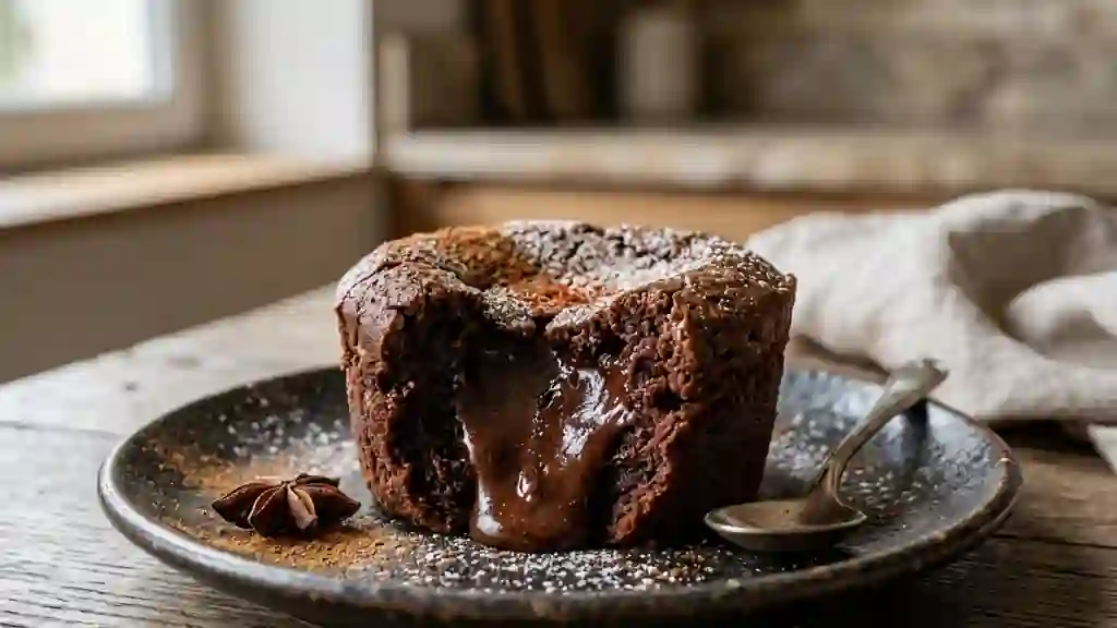 Fondant intense chocolat noir et épices - Photo de présentation