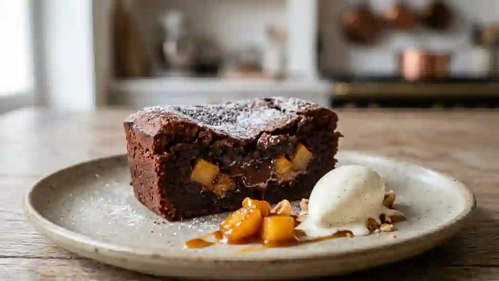 Fondant chocolat et pommes caramélisées - Photo de présentation