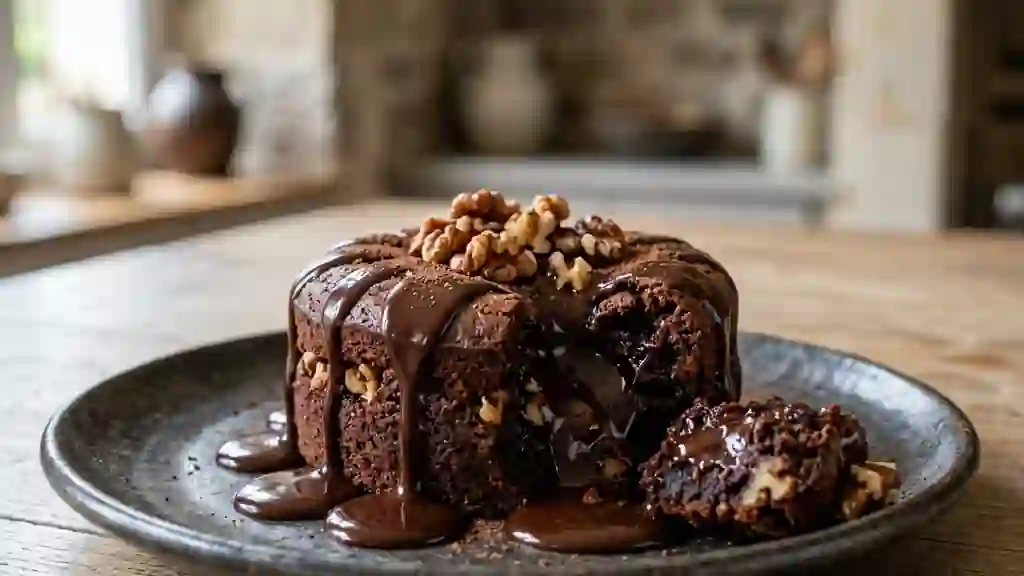 Fondant intense noix et chocolat - Photo de présentation