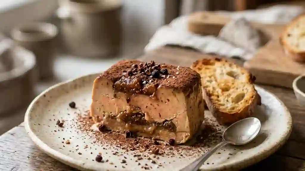 Fondant de foie gras, figues et cacao épicé - Photo de présentation