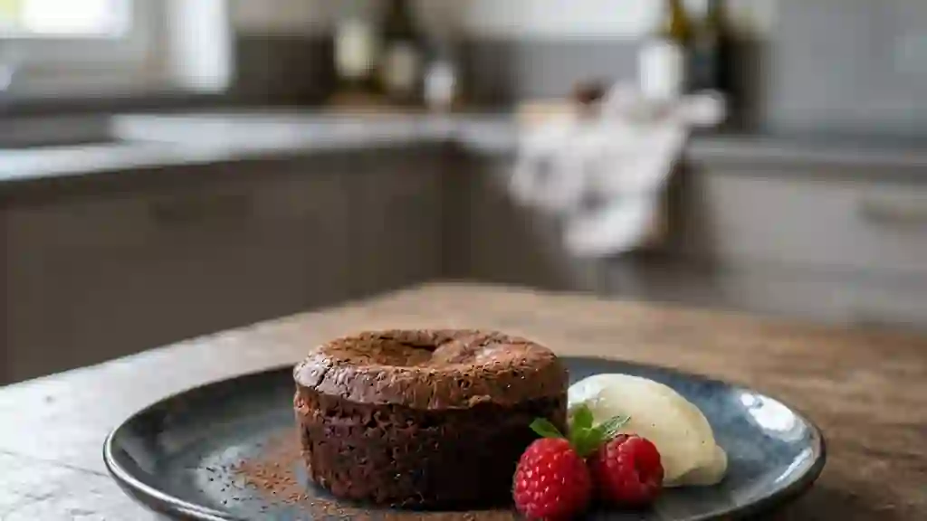 Fondant intense au chocolat noir et coco - Photo de présentation