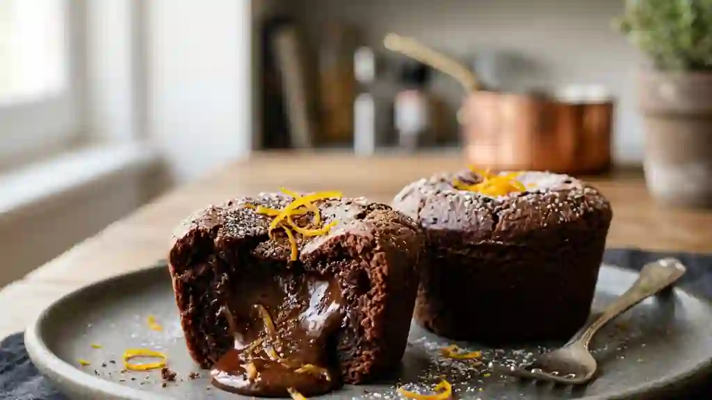 Fondant corsé au chocolat, orange et épices - Photo de présentation