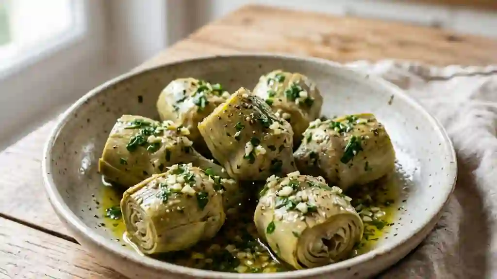 Artichauts fondants à la persillade citronnée - Photo de présentation