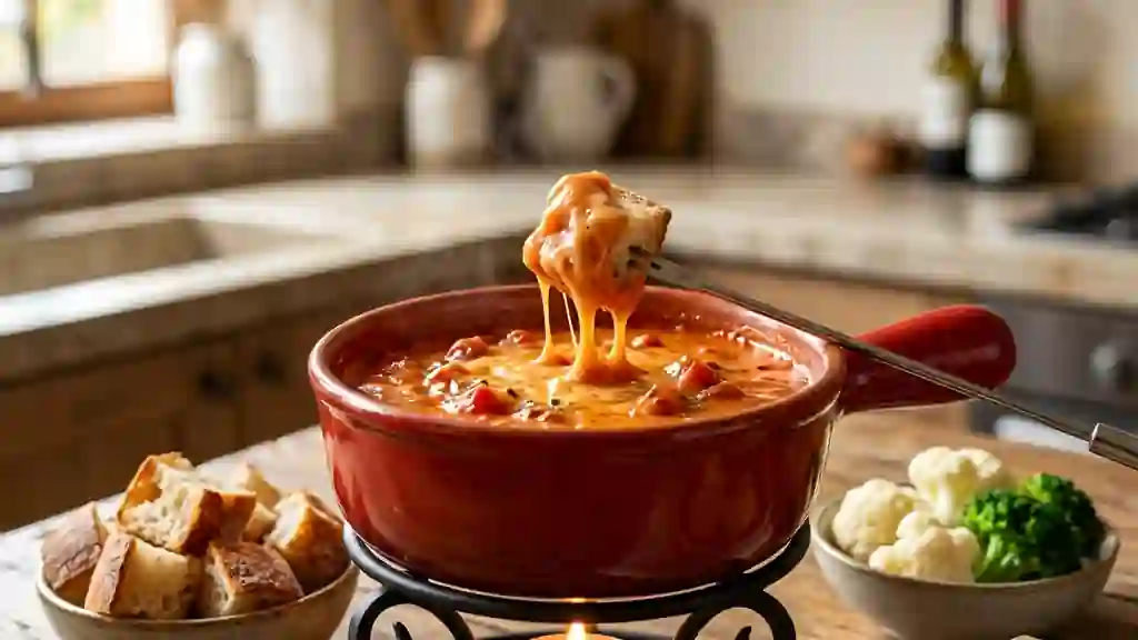 Fondue Valaisanne Tomate & Fromage Filant - Photo de présentation