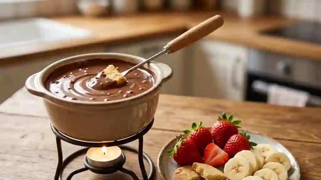 Fondue au Toblerone fondante et fruitée - Photo de présentation
