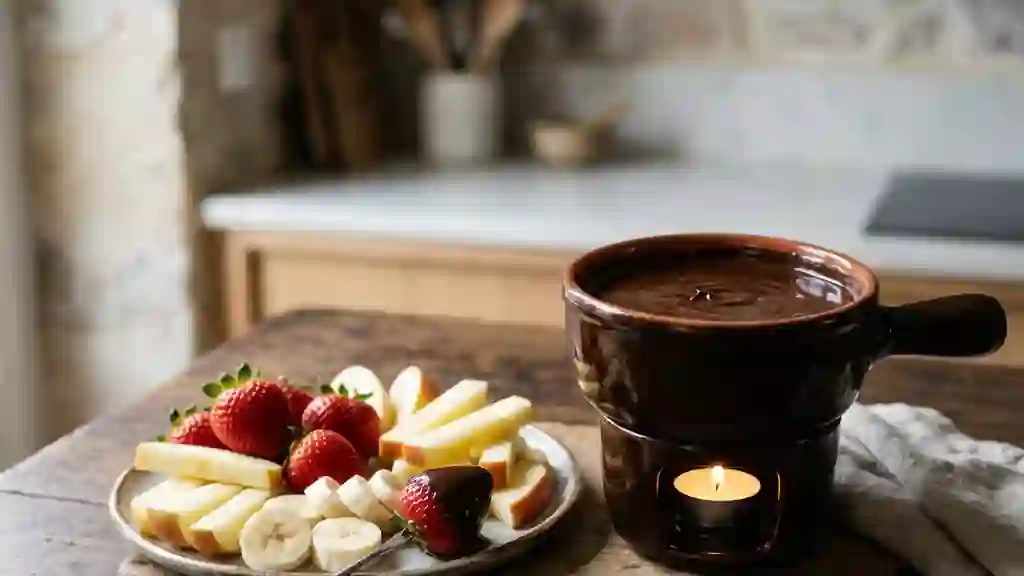 Fondue au chocolat noir intense et veloutée - Photo de présentation