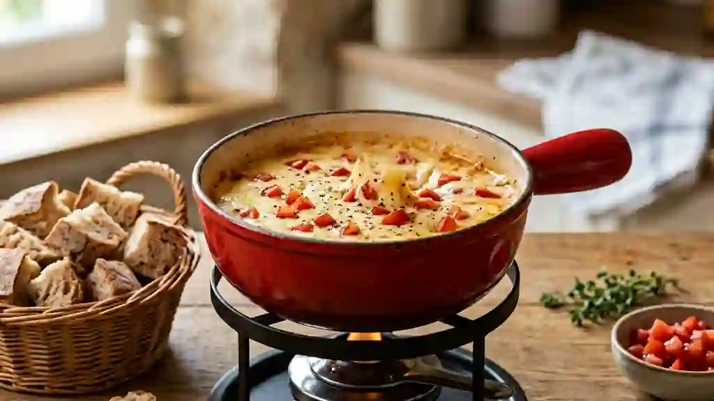 Fondue au Fromage et Tomates Fondantes - Photo de présentation