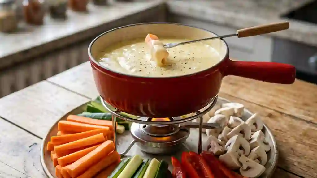 Fondue savoyarde onctueuse aux légumes croquants - Photo de présentation