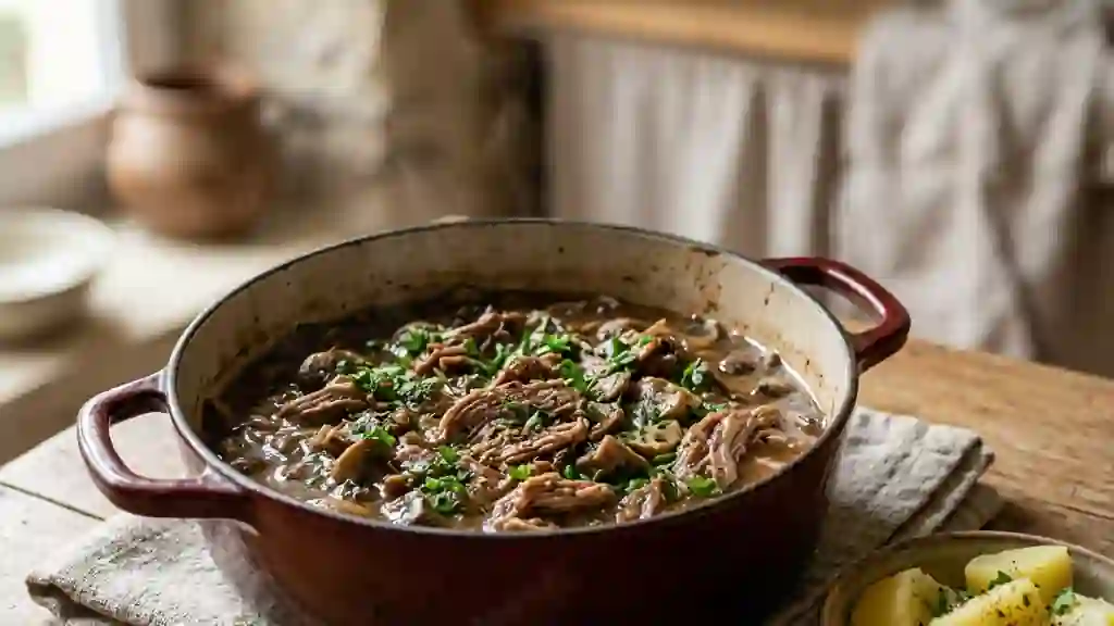 Effiloché de canard fondant aux champignons - Photo de présentation