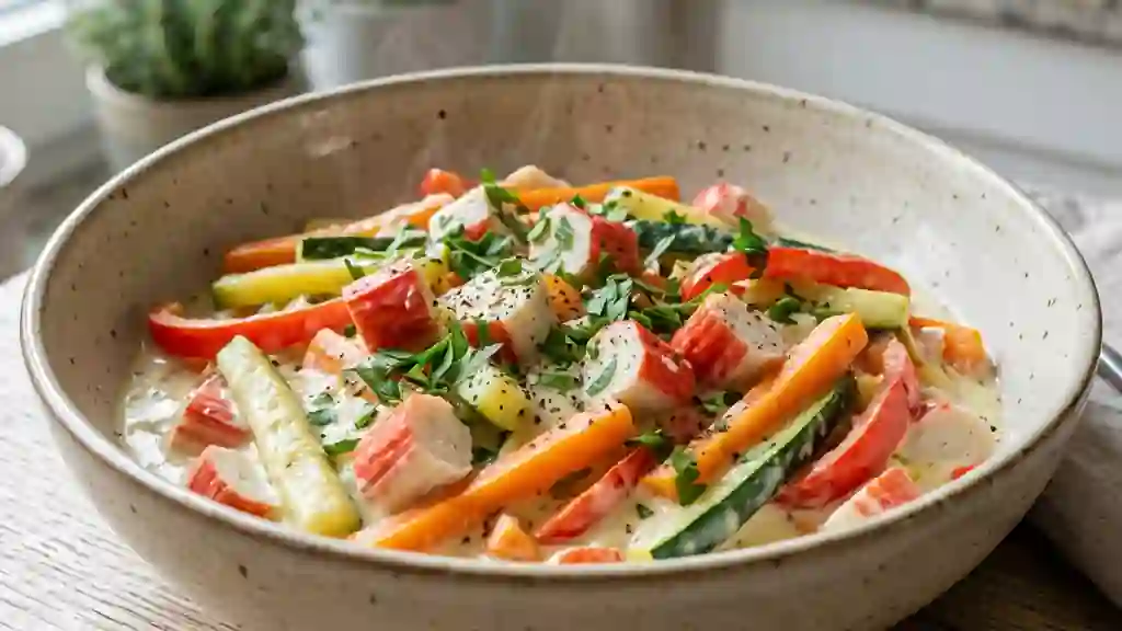 Poêlée fondante de légumes au surimi - Photo de présentation
