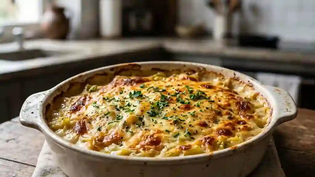 Gratin fondant de poireaux à la crème - Photo de présentation