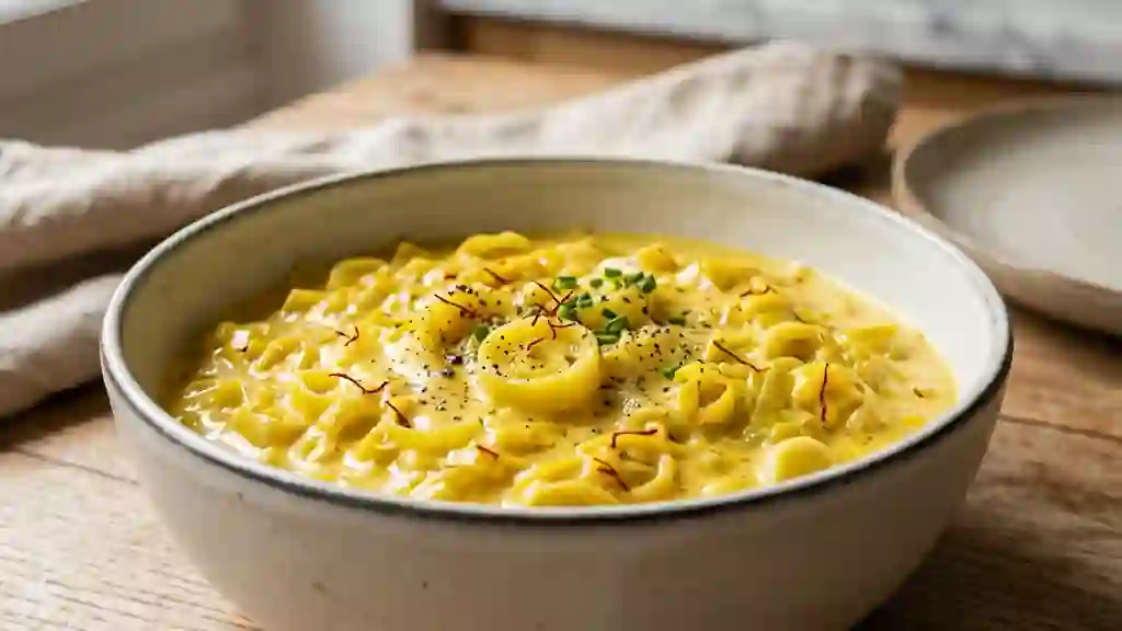 Fondue de poireaux crémeuse au safran - Photo de présentation