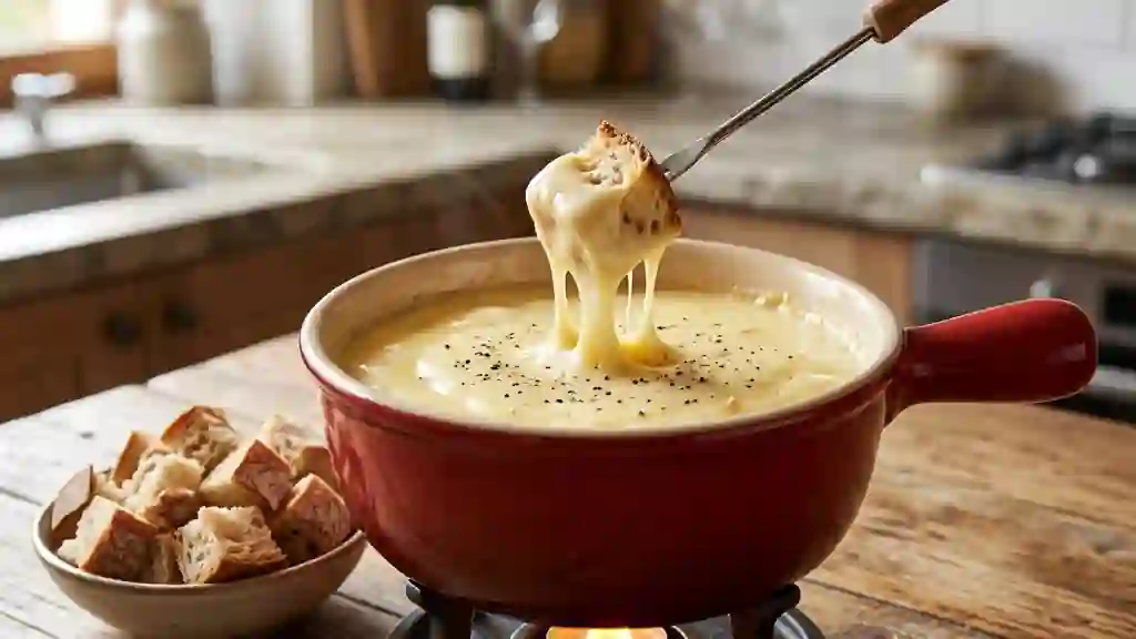 Fondue Fribourgeoise Onctueuse au Vacherin - Photo de présentation
