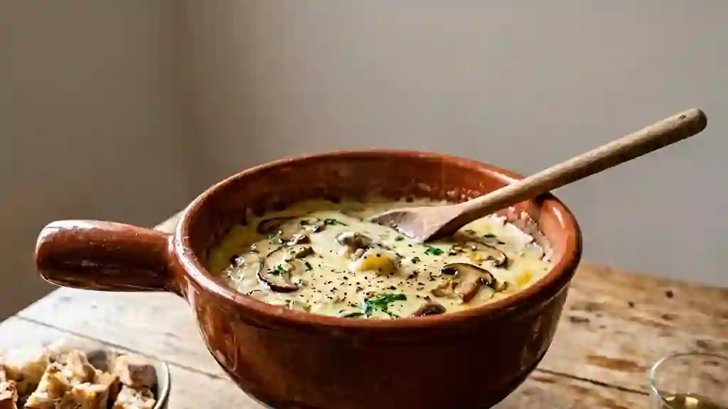 Fondue aux trois fromages et cèpes boisés - Photo de présentation
