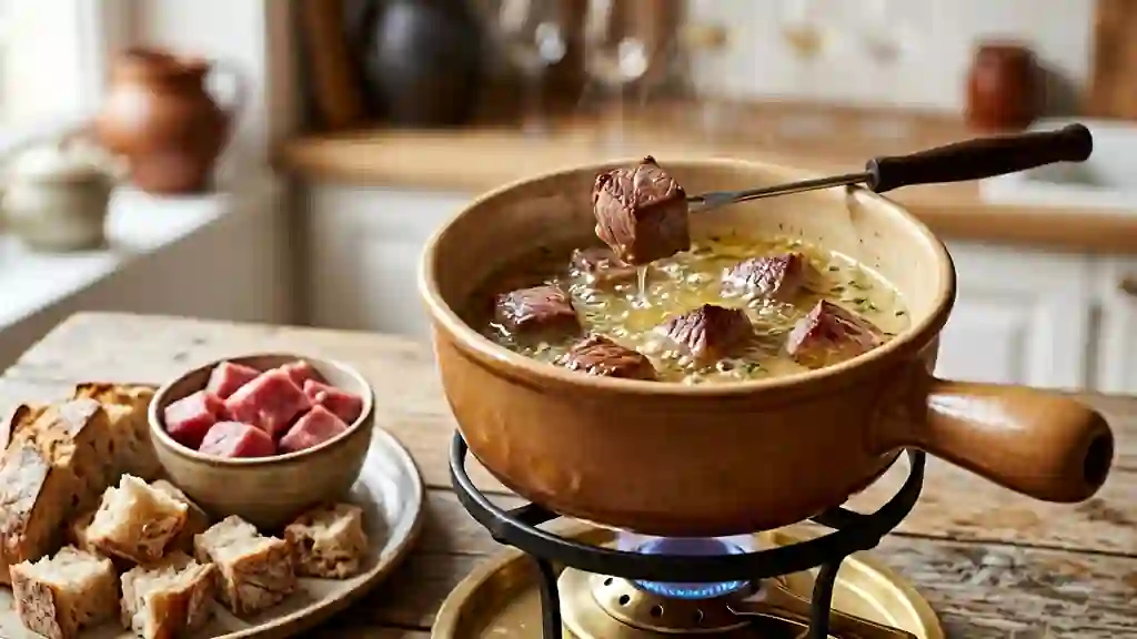 Fondue de veau au bouillon de champagne - Photo de présentation