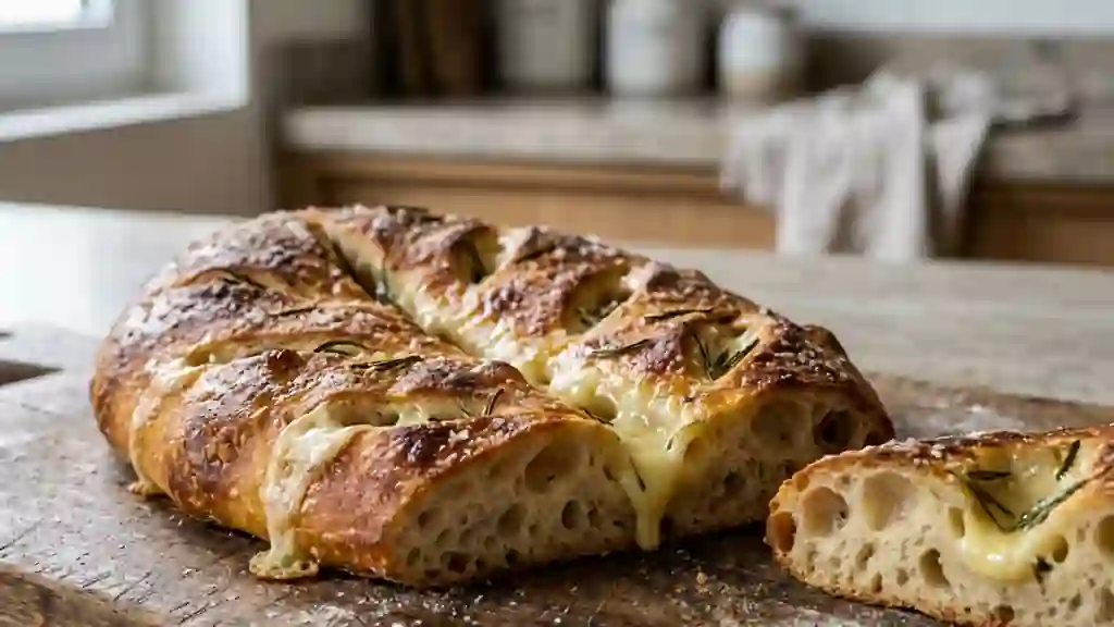 Fougasse croustillante au Banon et romarin - Photo de présentation