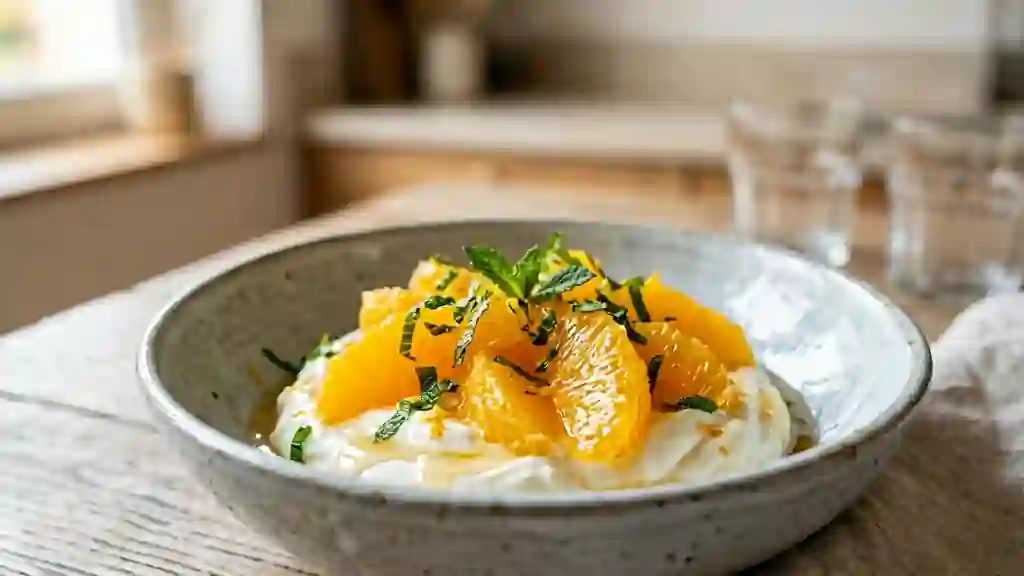 Fraîcheur d'orange au fromage blanc onctueux - Photo de présentation
