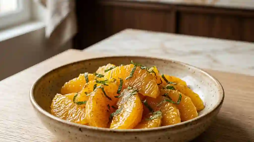 Fraîcheur d'oranges infusées au miel et cannelle - Photo de présentation