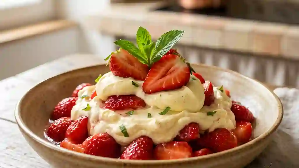 Fraises au mascarpone crémeux et vanillé - Photo de présentation