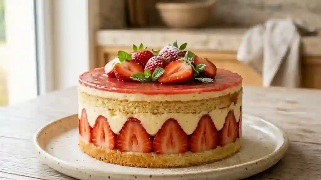 Fraisier fondant à la crème mousseline - Photo de présentation