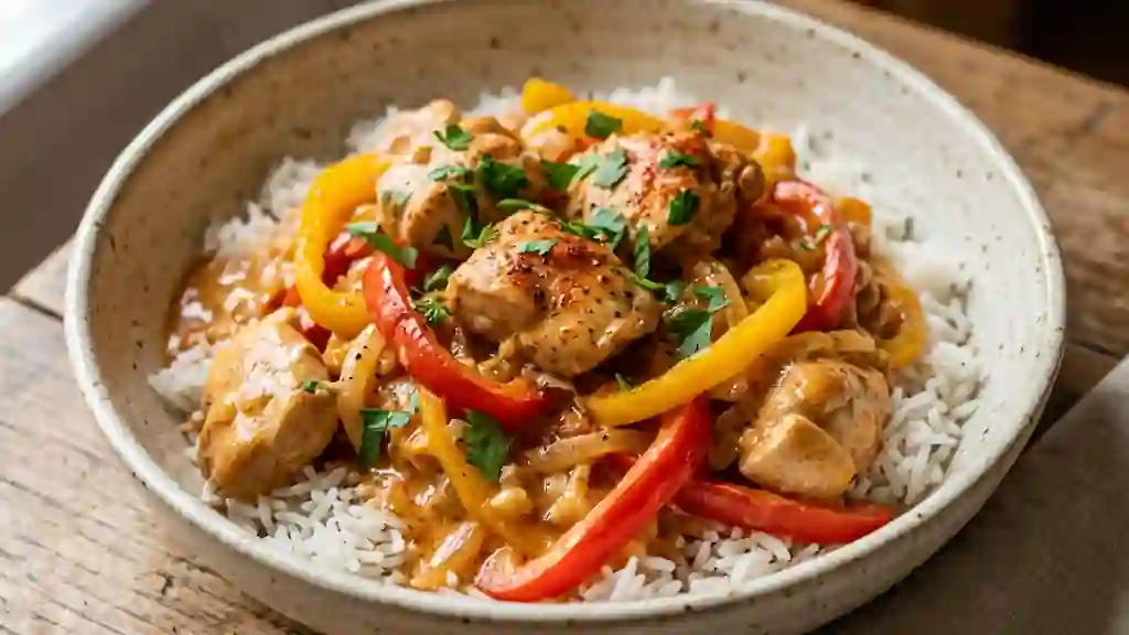 Fricassé de poulet onctueux au paprika - Photo de présentation