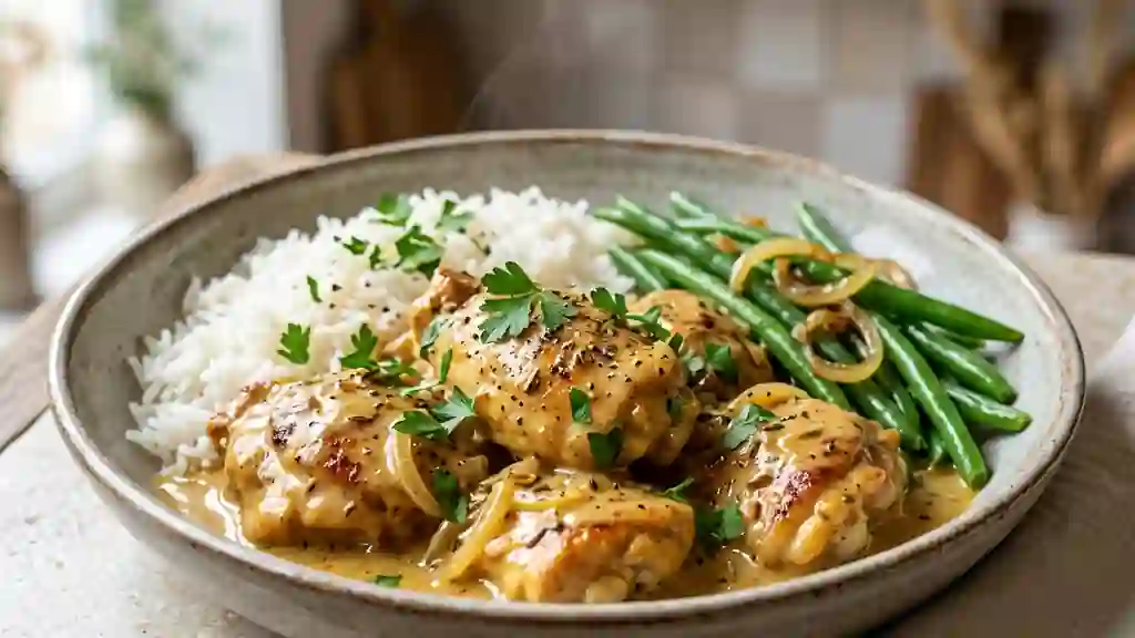 Fricassée de poulet crémeuse au cumin - Photo de présentation