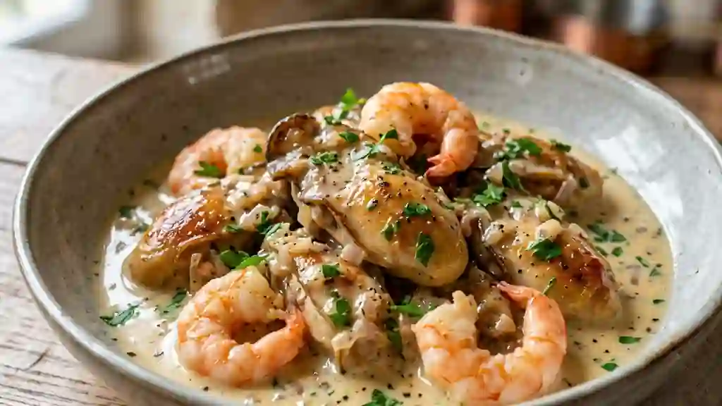 Duo terre-mer de sot-l'y-laisse et langoustines - Photo de présentation