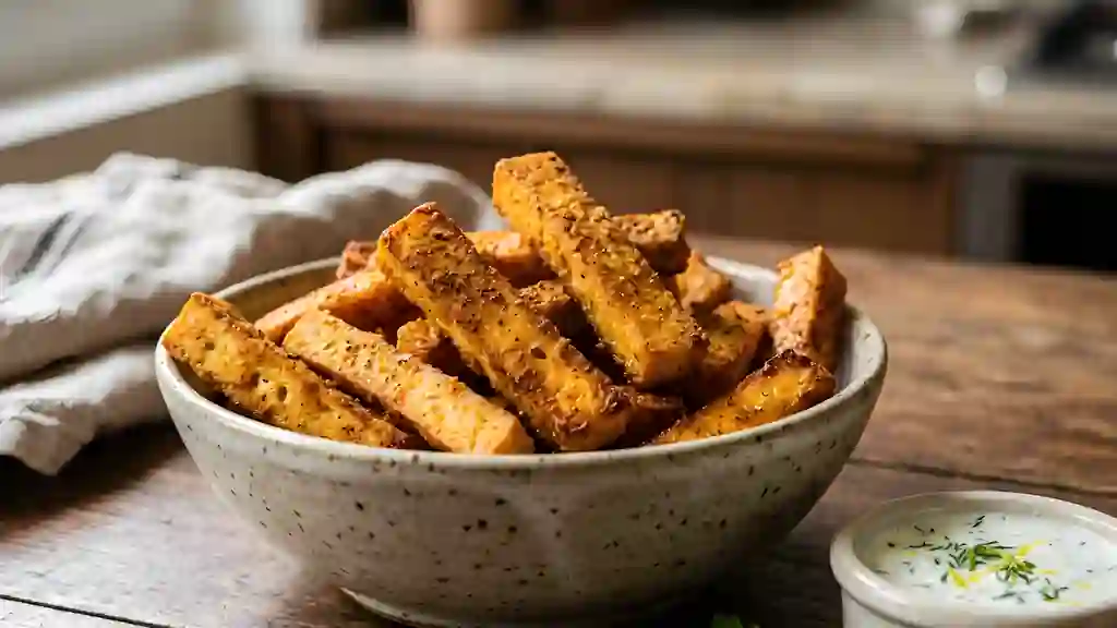 Frites de tofu croustillantes au paprika - Photo de présentation