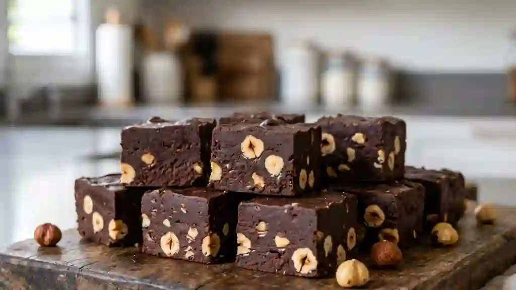 Fudge Fondant Chocolat Noir et Noisettes - Photo de présentation
