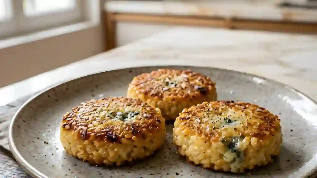 Galets de riz croustillants au roquefort - Photo de présentation