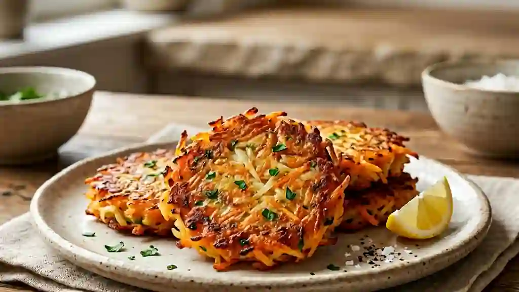 Galettes dorées carotte et pomme de terre - Photo de présentation